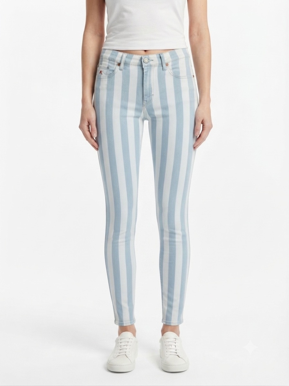 Hudson Krista Liberated Stripe Skinny Jeans 29x30 — Patriotic
